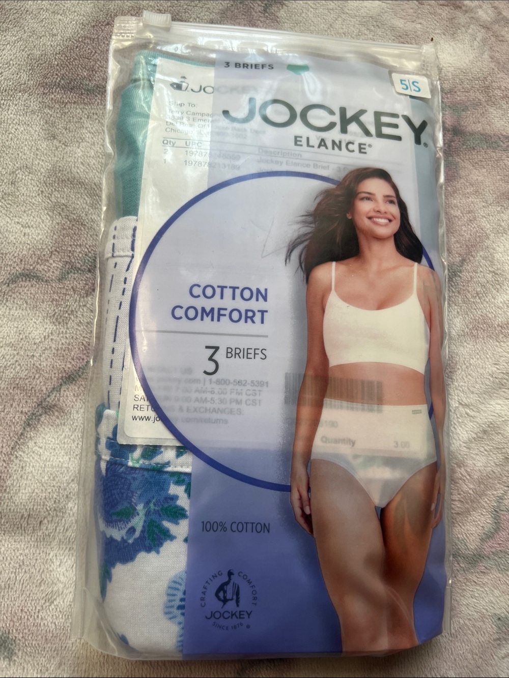 Jockey Elance Women's Briefs - Blue Floral & Teal (3-Pack)